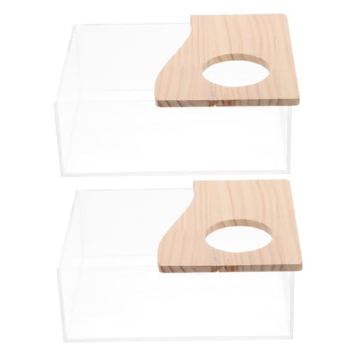 VILLFUL Zarte Acryl Hamster Bad Sand Bad Box Haustier Badewanne für Meerschweinchen 2PCS von VILLFUL