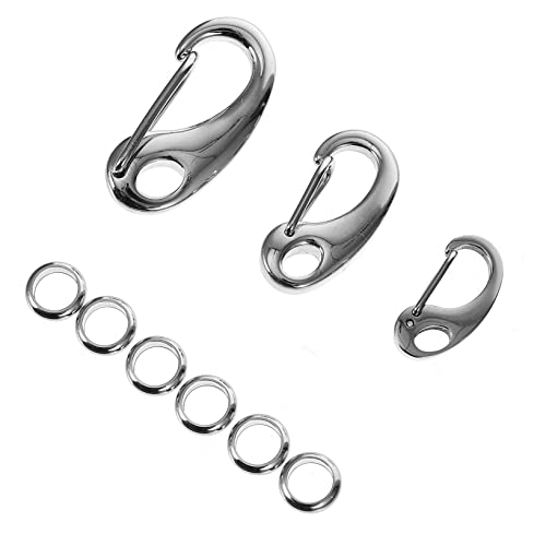 VILLFUL 3-teilige Edelstahl-haustieranhänger Quick Clip Split Load Hooks Mit 6-teiligen Ringen von VILLFUL