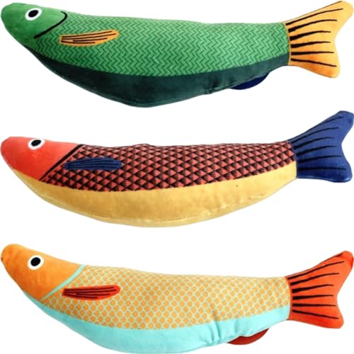 VILLFUL 3pcs Angeln Spielzeug Realistische Fisch Modell Katze Necken Spielzeug Haustier Katze Spielzeug Für Indoor Unterhaltung von VILLFUL