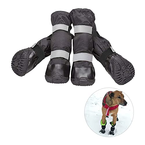 VILLFUL 4 Stück Hundestiefel Schneestiefel wasserdichte Schuhe Hundeschuhe Haustierschuhe Allzweckschuhe Hundeschuhe Schuhe Pflanzen Für Kampffische Haustier Hund Regenstiefel von VILLFUL