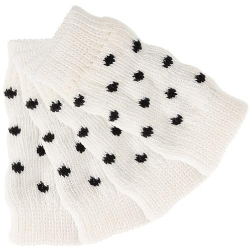 VILLFUL 4 Stück Haustiersocken hundepflege Hunde Pflege dog socks rutschfeste Socken warme Leggings Haustierzubehör Hundewärmer Gamaschen Ärmel Hündchen Haustier Hund Baumwolle Weiß von VILLFUL