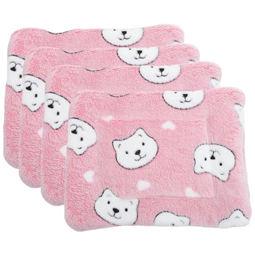VILLFUL 4 Stück Meerschweinchendecke Weiche Decken für Katzen Hamstervlieskäfigeinlagen Handtücher Schlafkissen Schlafunterlage für Hamster Schlafmatte für Haustiere die Katze Sitzkissen von VILLFUL