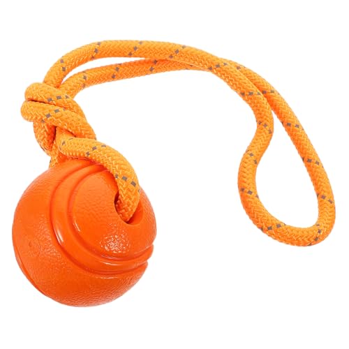 VILLFUL 4 Stück Spielen Sie Mit Dem Ball Hundekauspielzeug Für Kleine Hunde Seilballspielzeug Für Hunde Hundespielzeug Für Den Haushalt Interaktives Welpenspielzeug Haustier Orange Gummi von VILLFUL