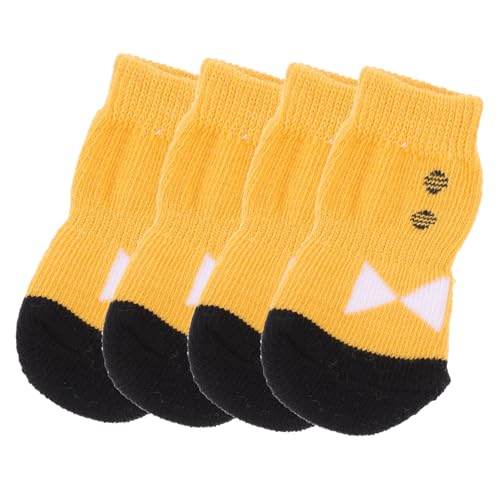 VILLFUL 4pcs Pet Anti Socken Entzückende Strümpfe Praktische Schuhe Baumwollsocken Für Hündchen (größe L) von VILLFUL