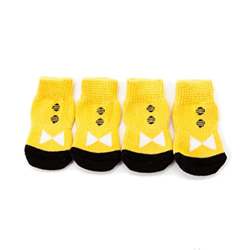 VILLFUL 4pcs Pet Anti Socken Entzückende Strümpfe Praktische Schuhe Baumwollsocken Für Hündchen (größe XL) von VILLFUL