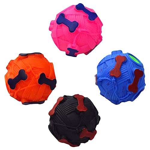 VILLFUL 4pcs Tiernahrung Leckage Ball Premium Hund Slow Feeder Safe Interessantes Hundespielzeug von VILLFUL