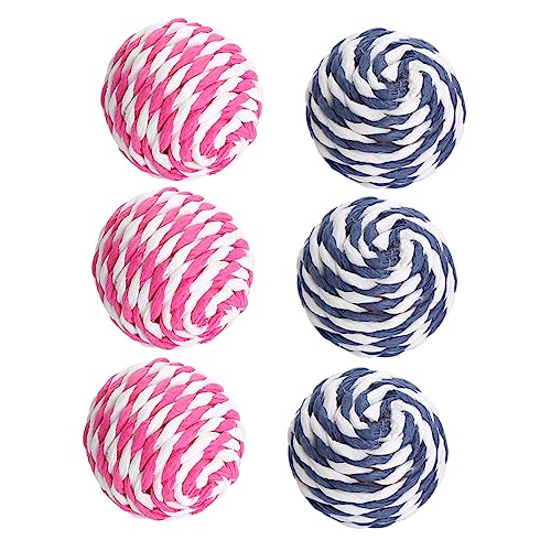 VILLFUL 6pcs Pet Cat Kitten Woven Seilball Spielzeug Lustige Interaktive Ballkauenspielzeug von VILLFUL