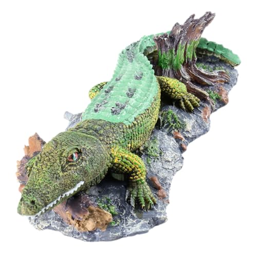 VILLFUL Aquarium Alligator Ornament Cartoon Aquarium Dekoration Krokodil Ornament Aquarium Landschaftsbau Aquarium Dekor Krokodil Statue Künstliche Krokodil Dekoration Harz von VILLFUL