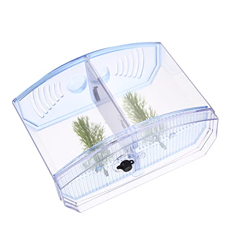 VILLFUL Betta-Box Fischzuchtnetz Mini Fischaquarium Tischzubehör Fisch Aquarien Zuhause Kleines Aquarium Büro-Desktop-Aquarium Guppy-fischnetz Dekor Mini-Aquarium Kunststoff Blue von VILLFUL