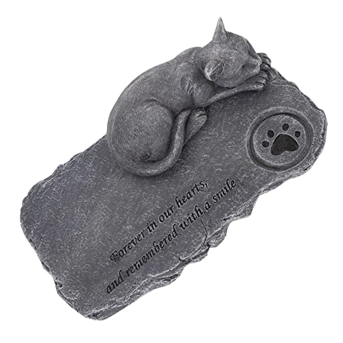 VILLFUL Gedenkstatuen Memorial Katze Verlust Haustier Cat Gartenstein Beileid Grabstein Marker Bestattungsmarker Gedenkstein Sympathie Haustiergravestone Skulptur von VILLFUL