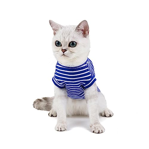 VILLFUL Gestreifte Katzenkleidung Kurzes Streifenhemd Hundehemden Gestreifte Hemden Ersatztabletts Für Hundehütten Katzenkleidung Für Kätzchen Kostü Pyjama Hemden Pyjama von VILLFUL