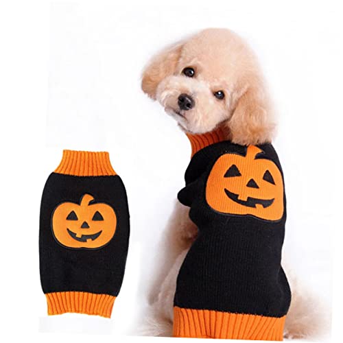 VILLFUL Kleidung Kürbismuster Halloween-Outfits Halloween-Hundekostüm joggingleine Jogginganzug Kleiner Hundepullover Weihnachtspullover Welpenpullover winziger Kleiner Hund Großer Hund von VILLFUL