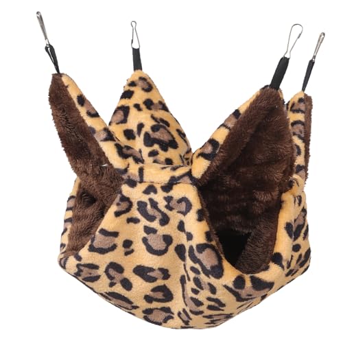 VILLFUL Hamster Hängematte hamsterbett Hamster Spielzeug Hamster käfig hamsterkäfige haustierbett Schlafsack Meerschweinchenbett aufhängen Eichhörnchen ruhende Hängematte Flanell Leopard von VILLFUL