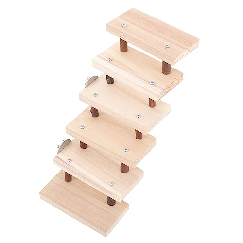 VILLFUL Hamster-kletterleiter Hamsterbrücke Hasenleiter Igelleiter Kleintier-kletterspielzeug Käfiglebensraumspielzeug Hamsterleiter Aus Holz Haustierleiterbrücke Hölzern Protokoll von VILLFUL