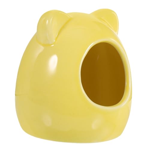 VILLFUL Hamster Spielzeug hamsterspielzeug Hamster Spielhaus Hamster Versteckspielzeug Haustier Hamsterversteck für Chinchillas Hamsterversteck für meerschweinchen Keramik Yellow von VILLFUL