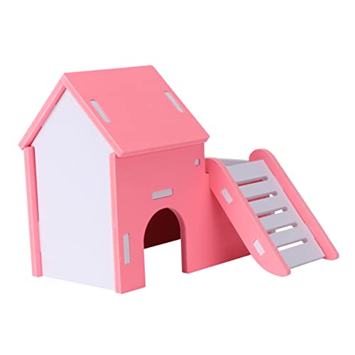 VILLFUL Hamsterhaus Hamster versteck Hamster Hideout Small Animal Sleeping Nest Hamster Snuggery Hamster Schlafhaus Hamsterzubehör Hamster nach Hause Haustier schlafendes Nest Hölzern Rosa von VILLFUL