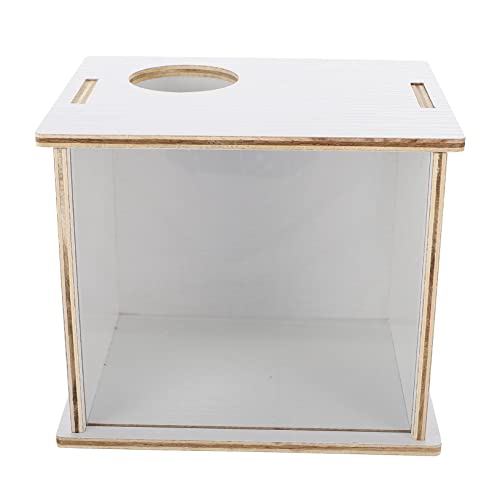 VILLFUL Hamsterbad Hamster sandbad Hamster-Sandbad Hamster Sanddusche Haushalt Chinchilla Badewanne Chinchilla-Toilette Chinchilla-Versorgung Chinchilla-Badewanne aus Holz HolzAcryl Weiß von VILLFUL