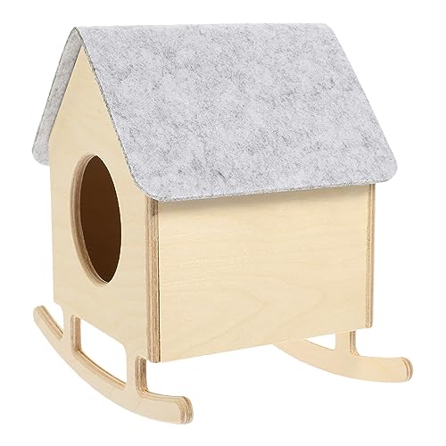 VILLFUL Hamsternest Blockhaus-Dekor Schlafnest für Hamster empfindliches Hamsterversteck hamsterhaus Hamster käfig Spielzeug Hamsterbett selber Bauen interessantes Hamsterversteck hölzern von VILLFUL