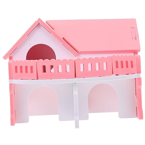 VILLFUL Hamsternest Hamsterbett Igel Spielzeug Hamsterverstecke Schlafkäfig Für Hamster Kleines Spielhaus Für Haustiere Hamsterhaus Spielhütte Hamsterversteck Rattenhaus Plastik Rosa von VILLFUL