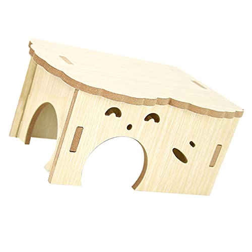 VILLFUL Hamsternest aus Holz nagerhaus Hamsterhaus Holzhaus für Meerschweinchen Hamster-Winterhaus kleine haustierkabinen Hasenspielzeug verstecken Hamsterverstecke hölzern von VILLFUL