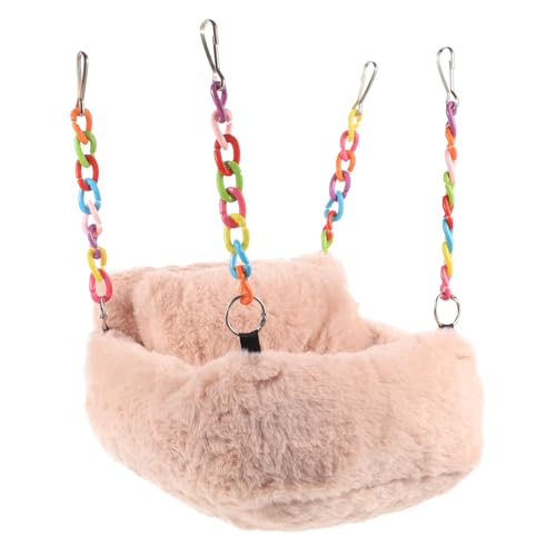 VILLFUL Hamsternest hamsterbett Hamster Spielzeug Hamster Schlafkorb Haustierkäfig hängendes Bett Hängematte für Kuscheltiere Ratte geschmeidiges Haustierbett Chinchilla-Bett Flanell Rosa von VILLFUL