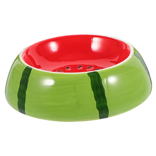 VILLFUL Hamsterschale aus Keramik Wassermelonen-Chinchilla-Schüssel Futterspender für Hamster Wassernapf für Haustiere pet Water Bowl Meerschweinchen Schüssel Kaninchenschale Hasenschale von VILLFUL