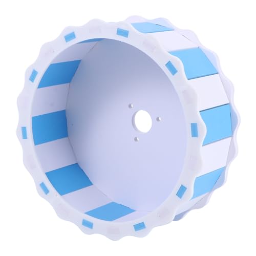 VILLFUL Laufrad für Haustiere Trainingsspielzeug für Hamster Laufrad aus Holz lustiges Spielrad für Hamster Mäuse Kleintiere sicheres Material Blau 17 cm von VILLFUL