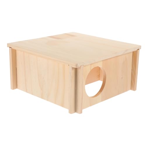 VILLFUL Natürliches hölzernes 20x20x10cm Hamster-Versteck Bequemes Meerschweinchen-Bett-Versteck von VILLFUL