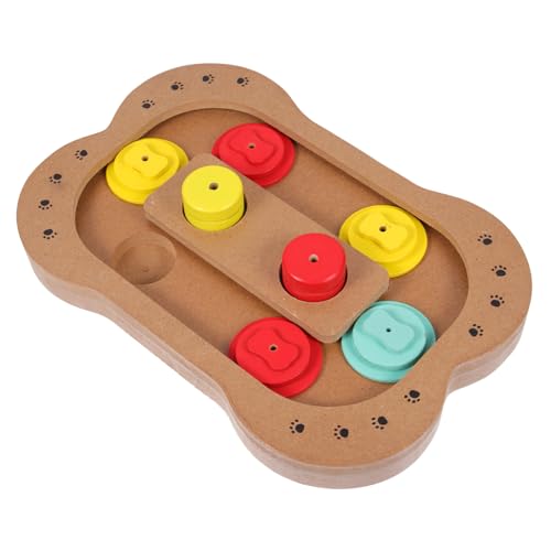 VILLFUL Puzzle-Futterspender für Hunde Slow Feeder für Hunde Form Slow Food Dispenser für Hunde Haustier langsames Fütterungsspielzeug Stabiler Futterspender aus Holz für Welpen von VILLFUL