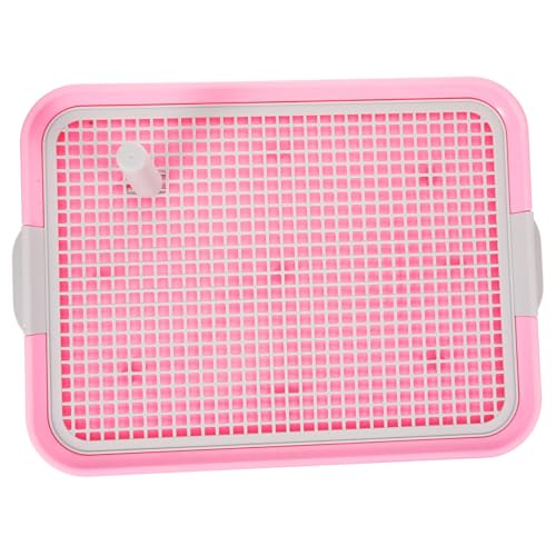 VILLFUL Haustiertoilette Haustiere Toilette Hundepfahl Gitter Hundetoilette Zubehör Für Haustierzüge Unterlage Welpen Innentoilette Hunde-PIPI-pad-Halter Mülleimer Töpfchen Rosa Plastik von VILLFUL