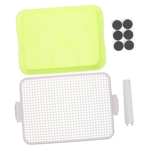 VILLFUL Haustiertoilette Trainingstablett für Welpen Pee-Pad-Halter Hundebox Tablett pet Supplies pet Bowl von Haustierzügen Mesh-Toilette für Haustiere Plastik Light Green von VILLFUL