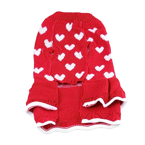 VILLFUL Haustierzubehör rosafarbene Kleidung Kleiner Hundepullover Welpenkleid Hundepullover für mittelgroße Hunde rosa Pullover Rock Hund Tuch Haustierkleidung Hündchen Hundekleidung rot von VILLFUL