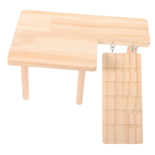 VILLFUL 1 Set Holzplattform Mit Rampe Für Hamster Interaktive Tier Für Käfigzubehör Stabile Und Sichere Holzleiter Für Chinchillas Und Zwerghamster Ideal Für Das Klettern Und von VILLFUL