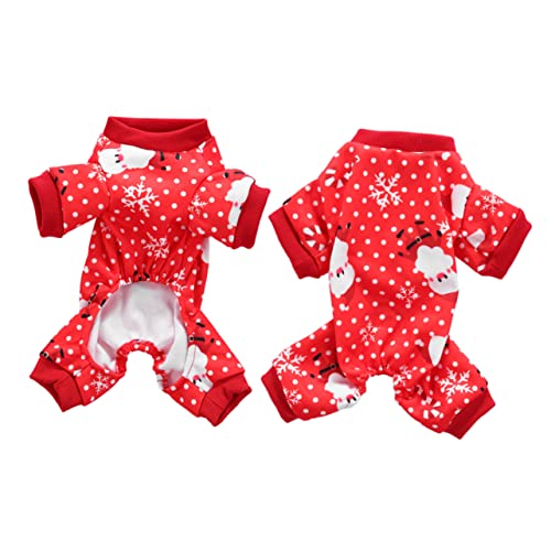 VILLFUL Hund Weihnachtstuch Welpenkleidung für ädchen Welpen-Outfits spazieren gehen joggingleine Nachthemd Pullover Hundekleidung Haustierkleidung Elch Pyjama Weihnachtskostüme rot von VILLFUL