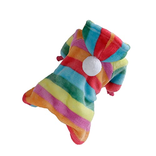 VILLFUL Hundekleidung Regenbogen Hundemantel Warme Kleidung Für Haustiere Hemdjacken Haustierkleidung Warme Jacke Hund Hoodie Hundemantel Mit Kapuze Thermokleidung Winter Niedlich Shirt von VILLFUL