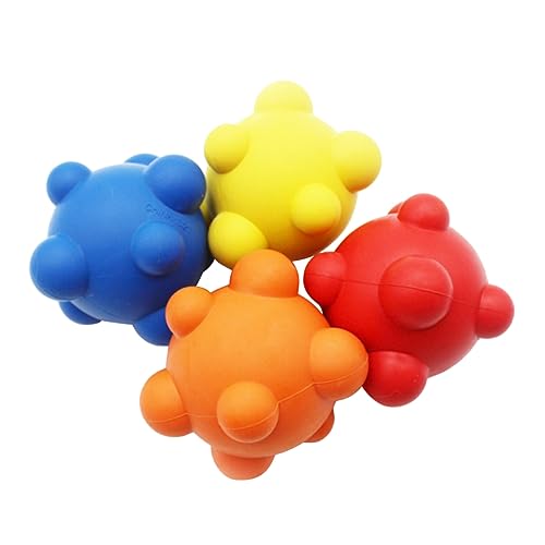 VILLFUL Hundespielzeug-Set 2-teilig Hundebeißspielzeug Aus Gummi Unregelmäßiges Hüpfen Heimtierbedarf Interaktives Hundespielzeug Zufällige Farbe von VILLFUL