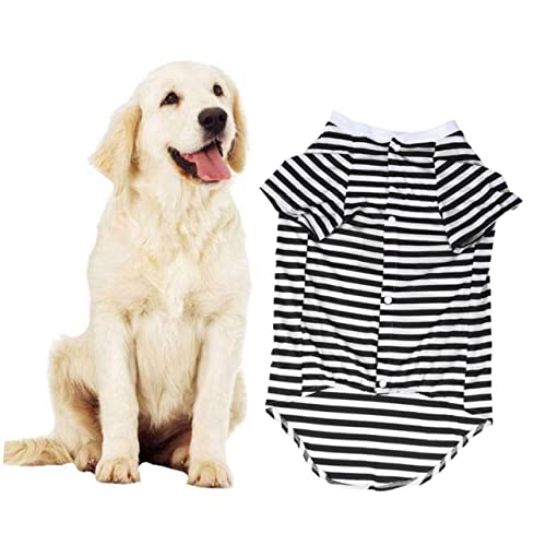 VILLFUL Bequeme Hundeweste Für Große Hunderassen T-Shirt Gestreifte Baumwollweste Für Husky Retriever Größe XL von VILLFUL