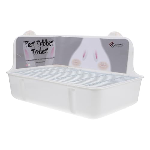 VILLFUL Kasten Katzenklo Hamster klo kaninchentoilette Nagertoilette für den Käfig Hasen klo Ecktoilette für den Käfig Haustier Häschen Toilette Kaninchen-Trainingstöpfchen Plastik Weiß von VILLFUL