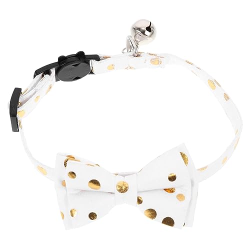 VILLFUL Katzenhalsband Katzenspielhalsband Katzenfliege Katzenkrawatten katzenzubehöhr Katzen zubehör Bowtie Abnehmbarer Bowknot-Kragen Waschbares Haustierhalsband Baumwolle Polyester Weiß von VILLFUL