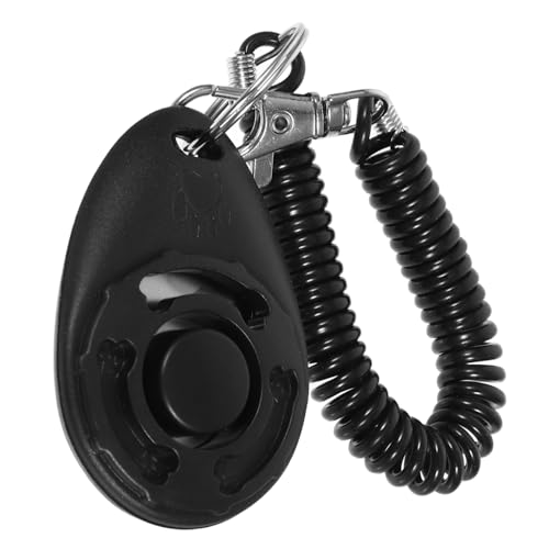 VILLFUL Klicker für Haustiertraining Hundeglocke katzentraining Armband für Clicker Tiertrainingswerkzeug Kleiderschrankknopf Kette Clickertraining für Katzen Klicker trainieren Abs Black von VILLFUL