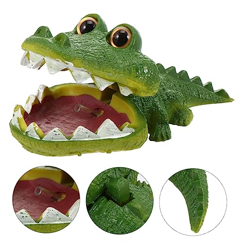 VILLFUL Kreatives Krokodil Ornament Für Aquarien Sprudelnde Wasserdekoration Und Stilvolles Aquarium Dekor Zubehör Für EIN Einzigartiges Wasserpflanzen Ambiente von VILLFUL