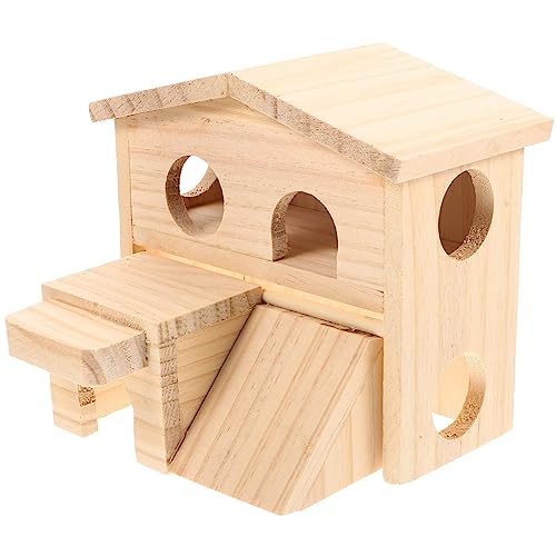 VILLFUL Mein Nachbar Versteck Mehrschichtiger Rattenraum Kleintierhäuser & Lebensräume Hamsterhaus Tiny House-Accessoires Hamsterbett Kleine Haustierhütte Mini-Spielzeug Hölzern von VILLFUL