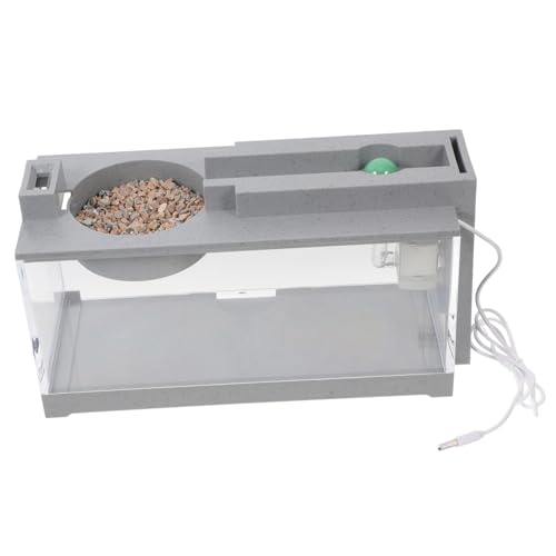 VILLFUL Mikro-Aquarium Büro-Schreibtisch-Aquarium Kleines Aquarium Winziges Aquarium Desktop-Mini-fischglas Aquarium Aquarium Betta-Terrarium Starterkits Für Kleine Aquarien Abs Grey von VILLFUL