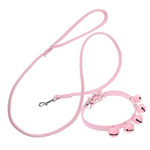 VILLFUL Mit Zugleine Und Glocke Für Haustiere Pink Ideal Für Hunde Und Strapazierfähiges Material Tägliche Nutzung Zufällige Glockenfarbe von VILLFUL