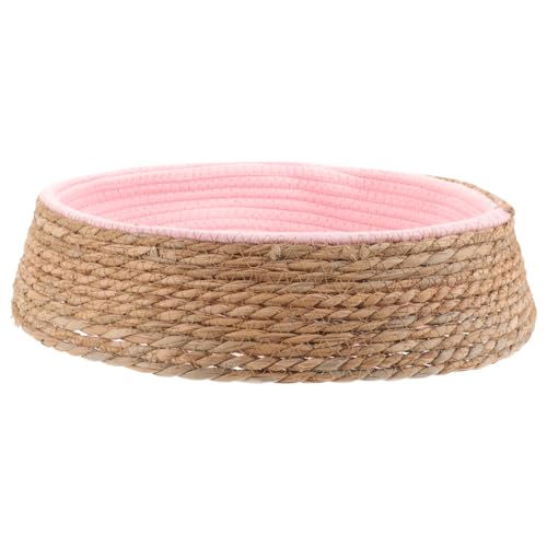 VILLFUL Rattan Haustierbett Wärmendes Haustierbett Rundes Haustierbett Hundebett Gewebtes Haustierbett Haustier Schlafmatte Katzenbett Hundebett Haustiere Bequeme Welpenmatte von VILLFUL