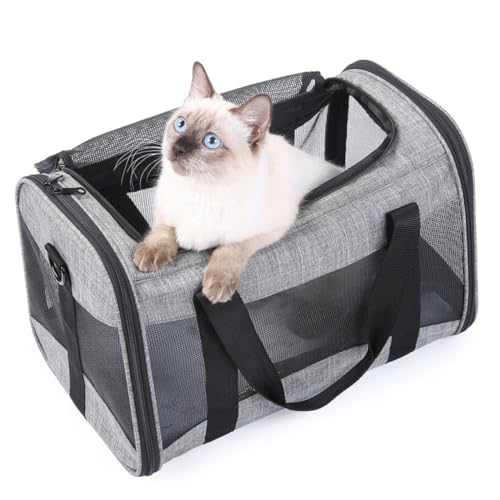 VILLFUL Reisetasche Für Haustiere Erweiterbarer Rucksack Für Unterwegs Großer Durchsichtiger Rucksack Haustierhandtasche Welpe Mesh-Tasche Praktische Transportbox Für Haustiere Hund von VILLFUL