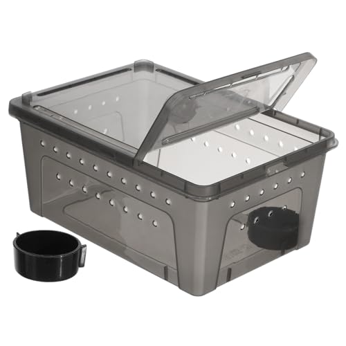 VILLFUL Reptilien Zuchtbox aus Kunststoff mit Futterspender Terrarium für Schildkröten Geckos Insekten und Schlangen Teiliges Set Schwarz Selbst Zusammenbaubar mit Belüftungsöffnungen für VILLFUL Reptilien Zuchtbox aus Kunststoff mit Futterspender Terrarium für Schildkröten Geckos Insekten und Schlangen Teiliges Set Schwarz Selbst Zusammenbaubar mit Belüftungsöffnungen für von VILLFUL