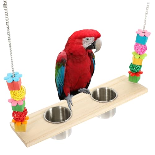 VILLFUL Spielzeug zur Nahrungssuche für Papageien Futterspender für Vogelkäfige Ständer für Papageienkäfig vogelschaukel Bird Toys Vogelspielzeug Wasserspender für Vögel Vogelbarsch von VILLFUL