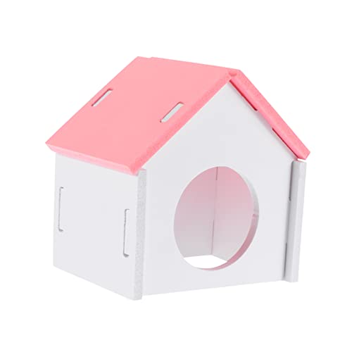 VILLFUL Versteck Für Kleine Tiere Hamsterbett Hamsterspielhaus Chinchilla-versteck Hamster Ruhenester Haustier-Hamster-Spielzeug Dekoratives Haustiernest Papageienkäfig Hammer Rosa PVC von VILLFUL