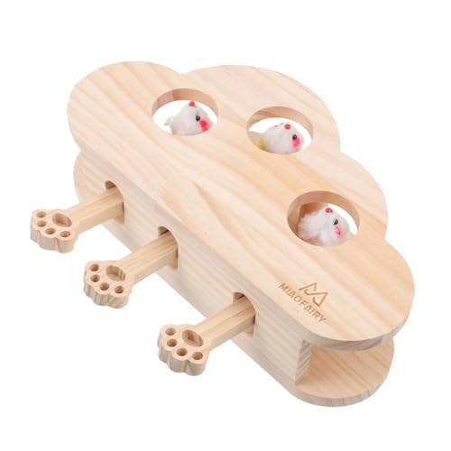 VILLFUL lustige Katzenkiste Kätzchen neckendes Spielzeug Kauspielzeug für Kätzchen interaktives Spielzeug holzspielzeug Spielzeuge klopfendes Spielzeug Katzenspielzeug für zu Hause hölzern von VILLFUL